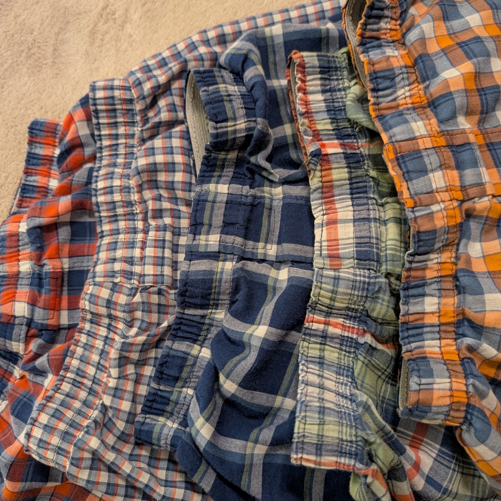 Hanes Orange and Blue Plaid Boxers